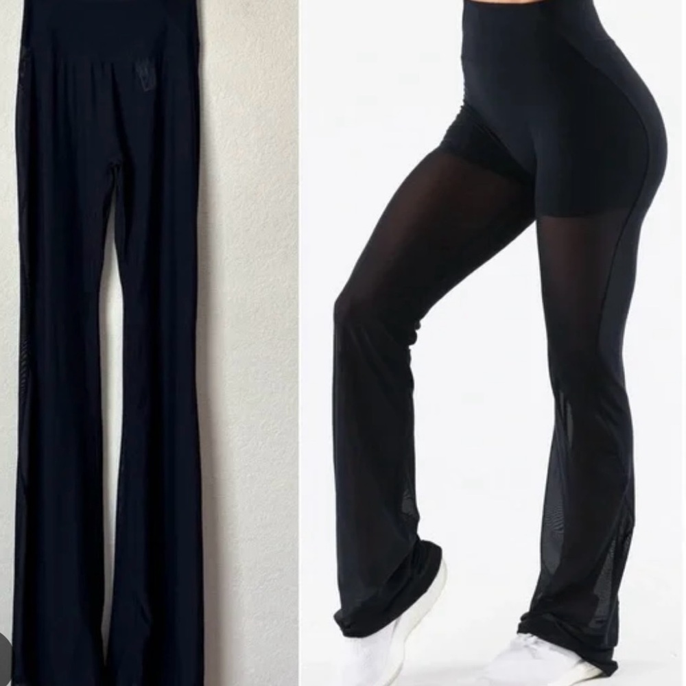 Alphalete Black Mesh Flare Pants
